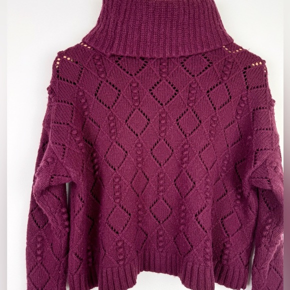 Loft Maroon Bobble Turtleneck Sweater - Picture 9 of 10